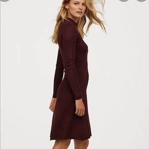 H&M burgundy cozy sweater dress